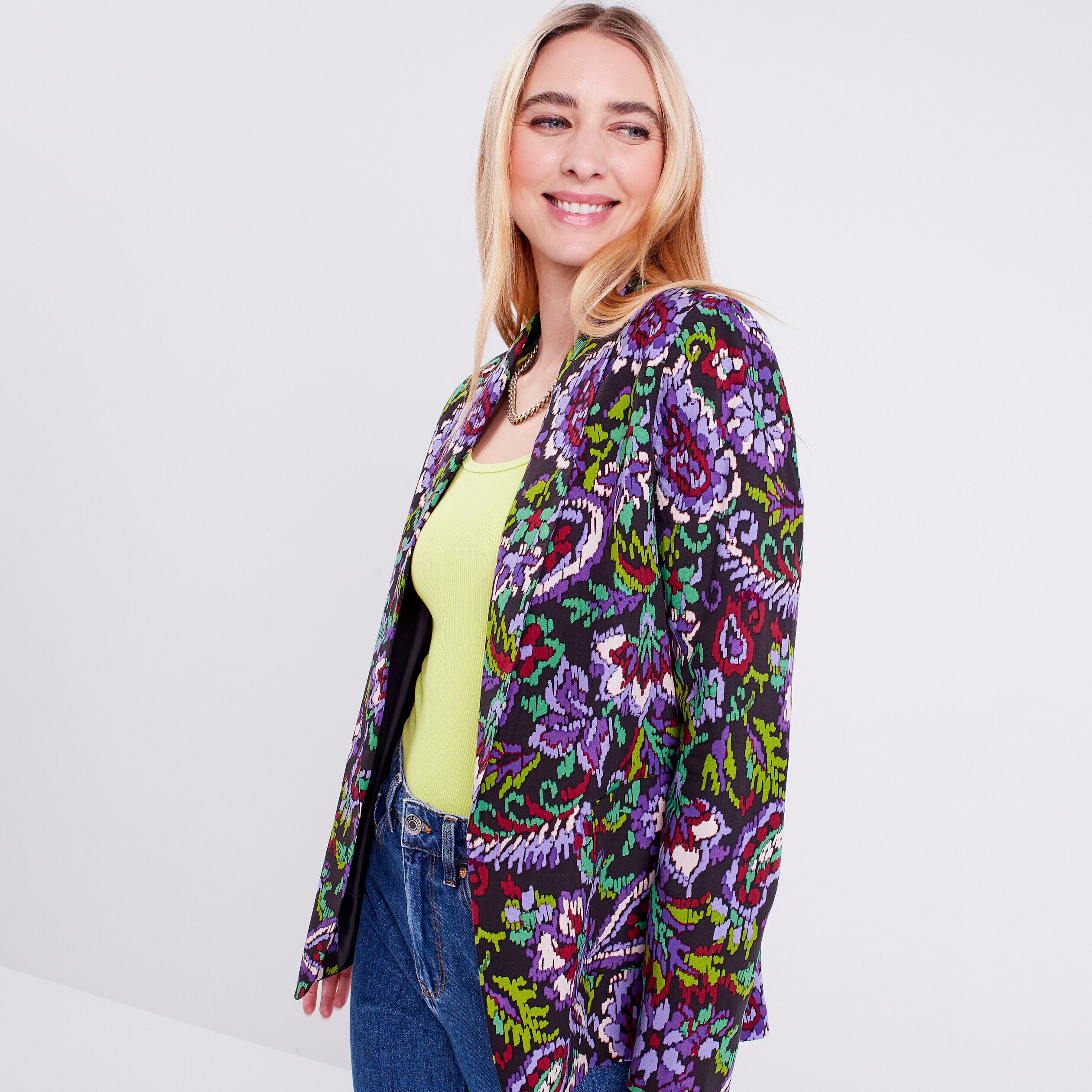 Veste blazer avec manches longues noir femme | Cache Cache