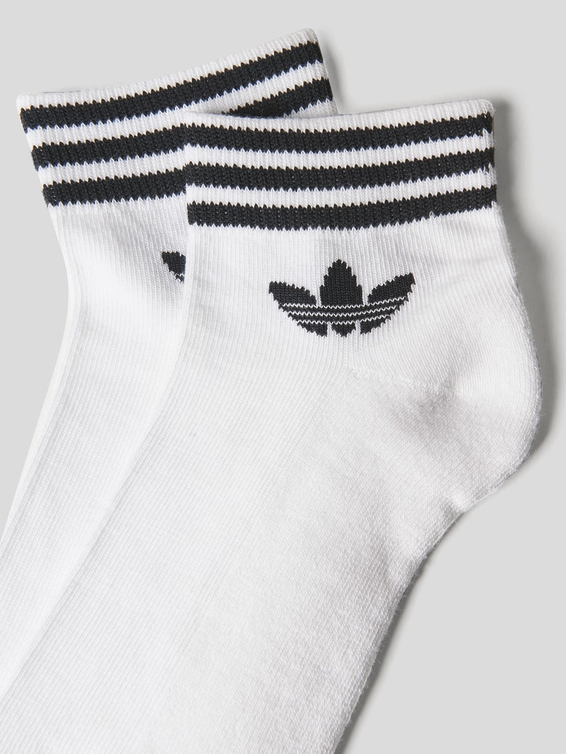 Sneakersocken aus elastischem Baumwoll-Mix im 3er-Pack in weiß