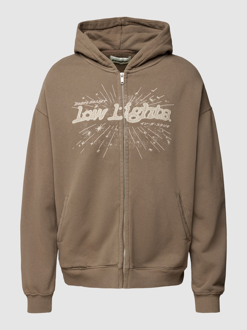 Hoodie mit Label-Stitching in anthrazit