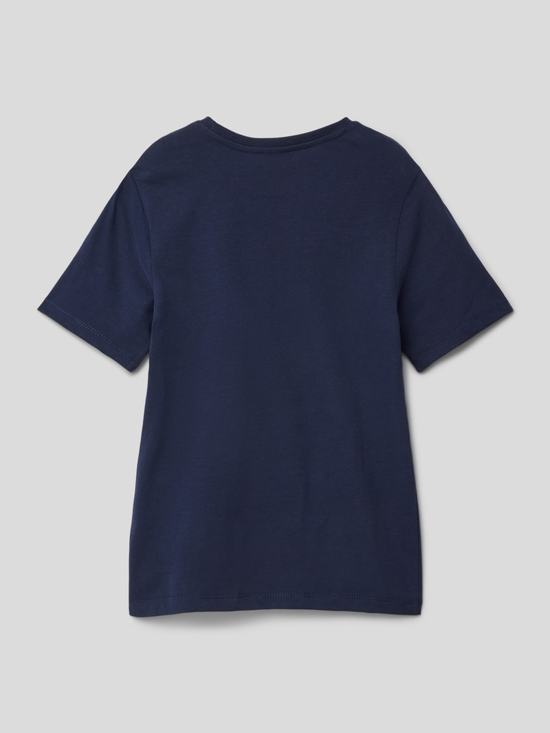 T-Shirt mit Statement-Print in marineblau