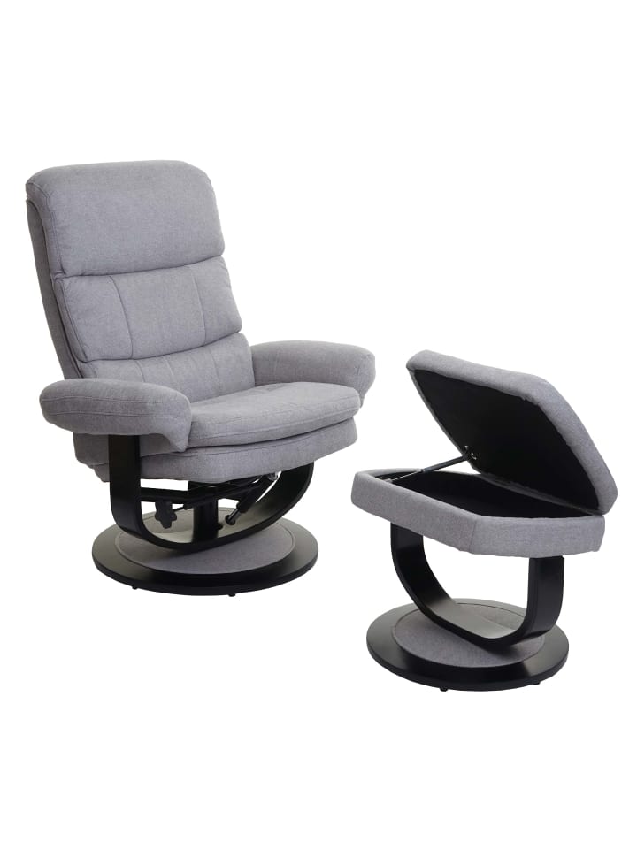 MCW Relaxsessel C16 mit Staufach, Stoff/Textil hellgrau günstig kaufen onesize