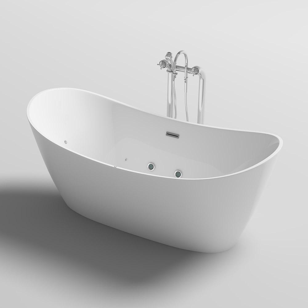 Home Deluxe Freistehende Whirlpool Badewanne OVALO PLUS