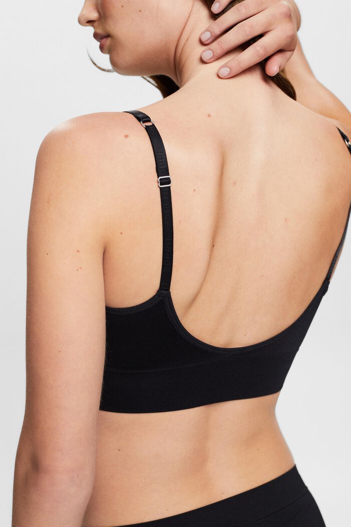 Nahtloses, wattiertes Bustier mit Logo