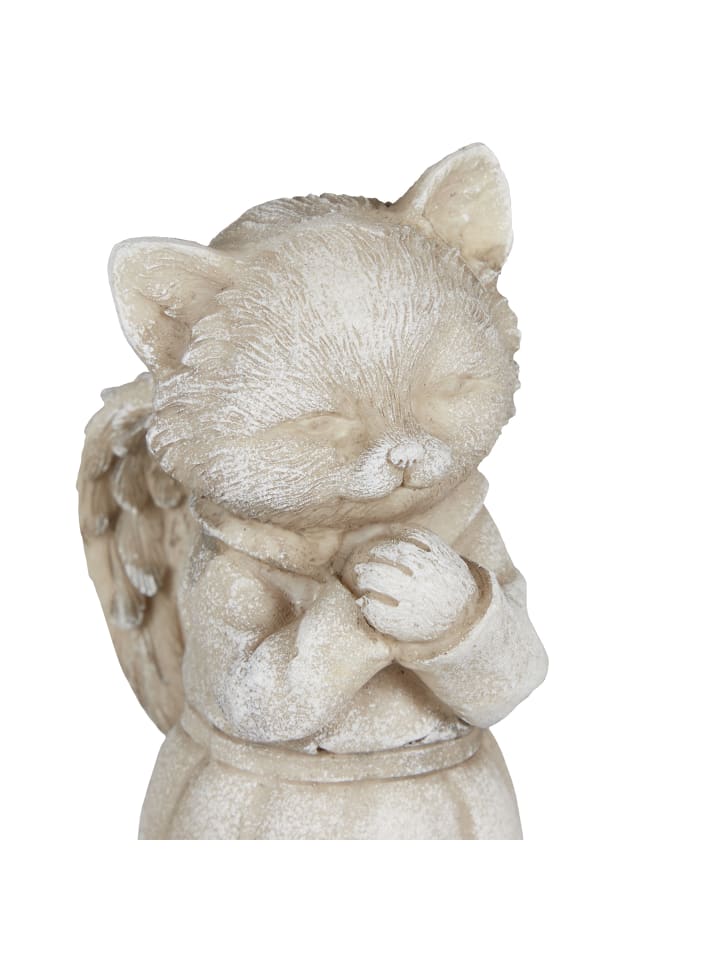 relaxdays Katzen-Grabschmuck in Creme - (B)8,5 x (H)18 x (T)9 cm günstig kaufen onesize