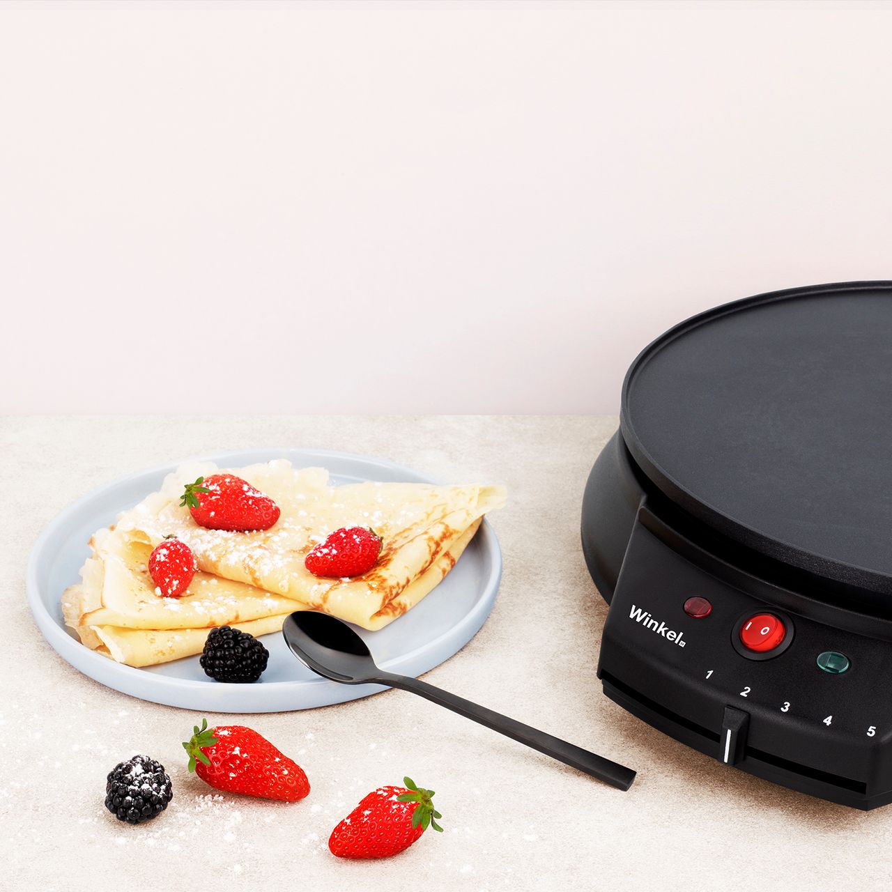 Weasy Wëasy GOO30 Crepes-Maker / 30cm Durchmesser / 5 Wärmestufen / inklusive Teigverteiler / 1000 W / schwarz