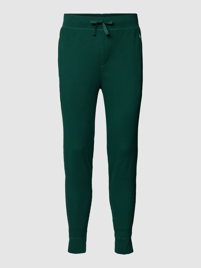Sweatpants mit Logo-Stitching in dunkelgrün