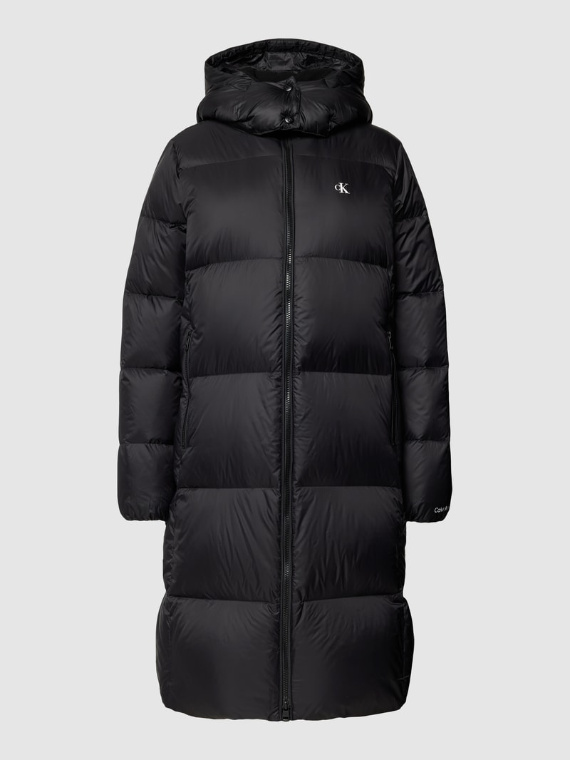 Daunenmantel mit Label-Detail Modell 'DOWN' in black