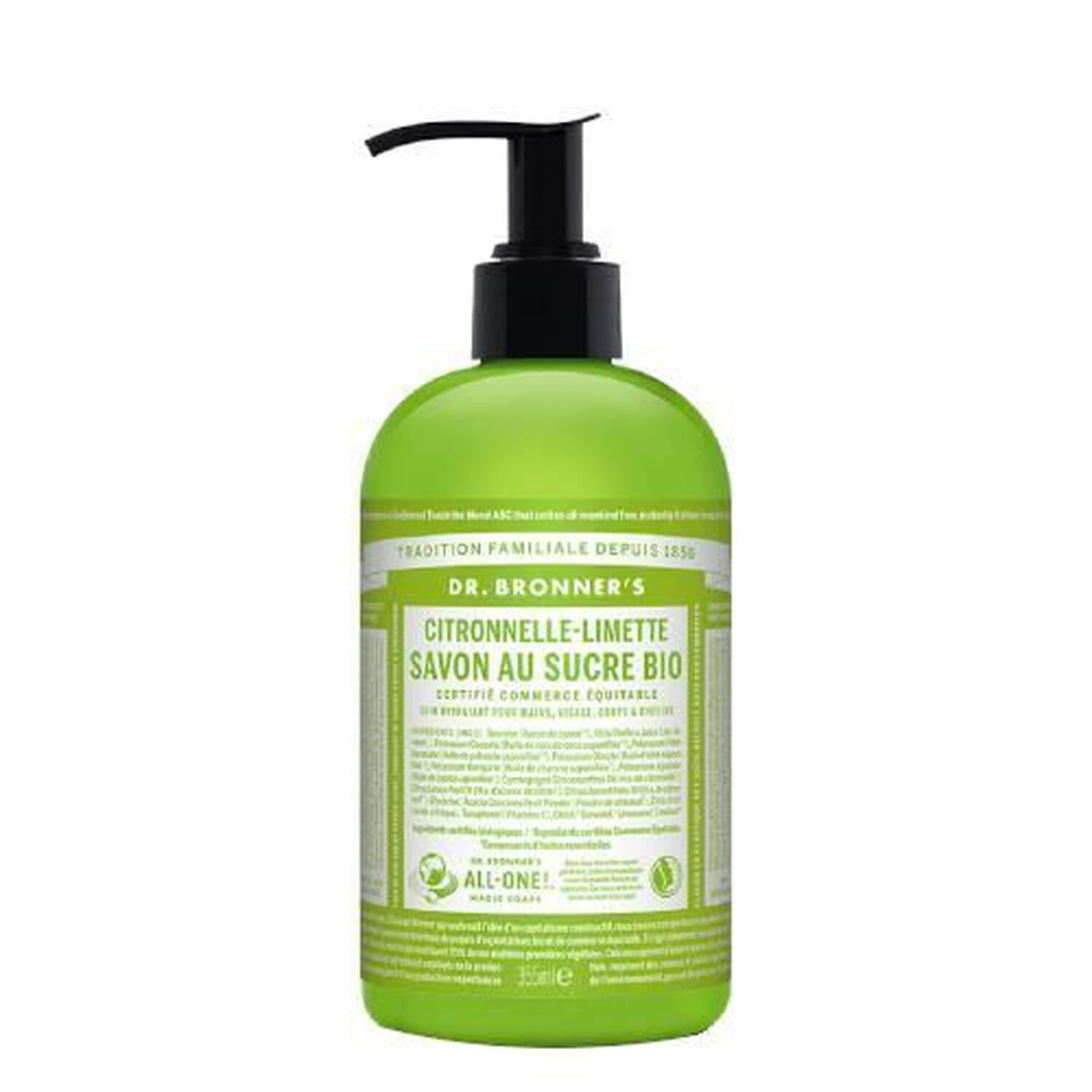 Dr Bronners Savon au Sucre Bio Citronnelle-Limette 355 ml