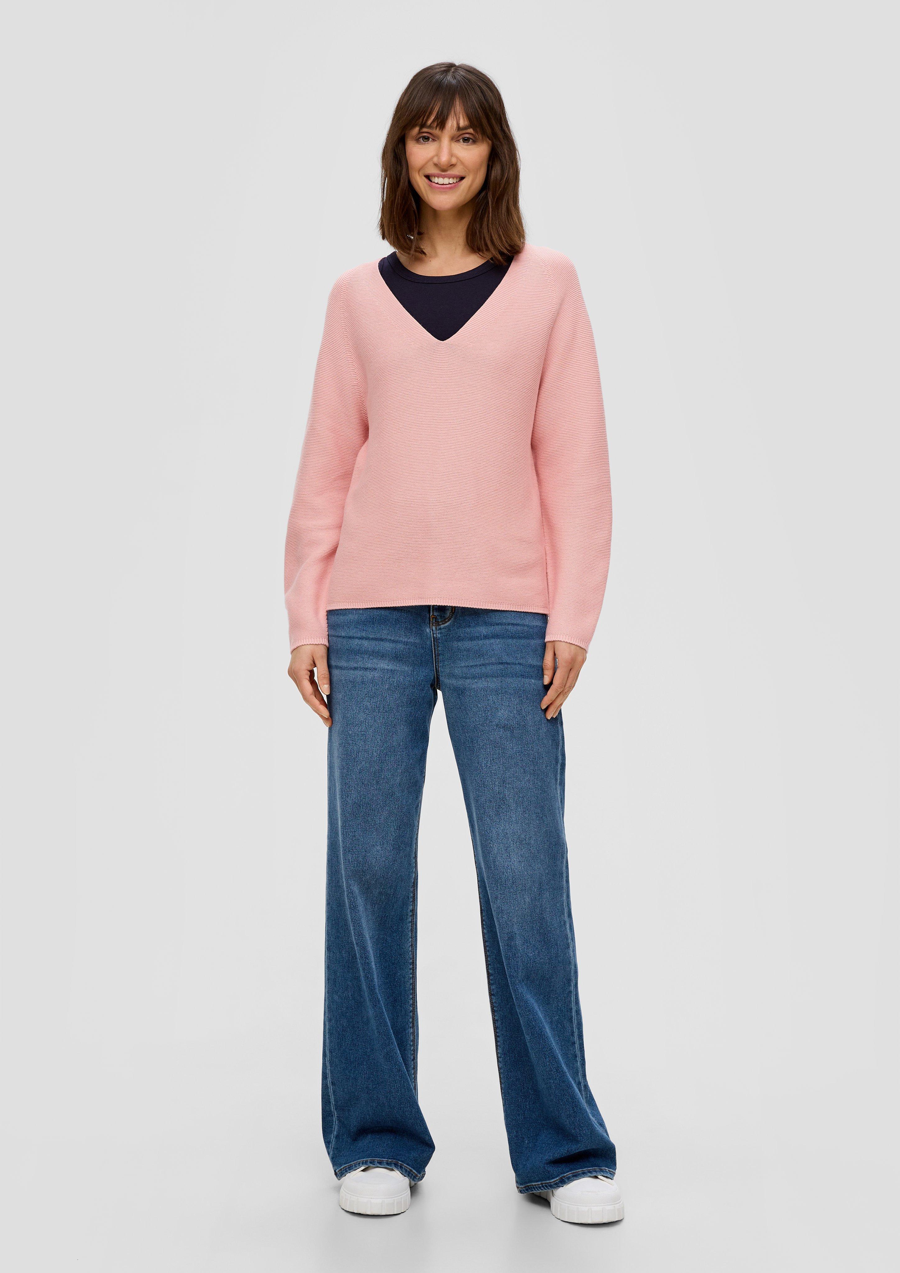 Strickpullover mit V-Ausschnitt  2144153-4258