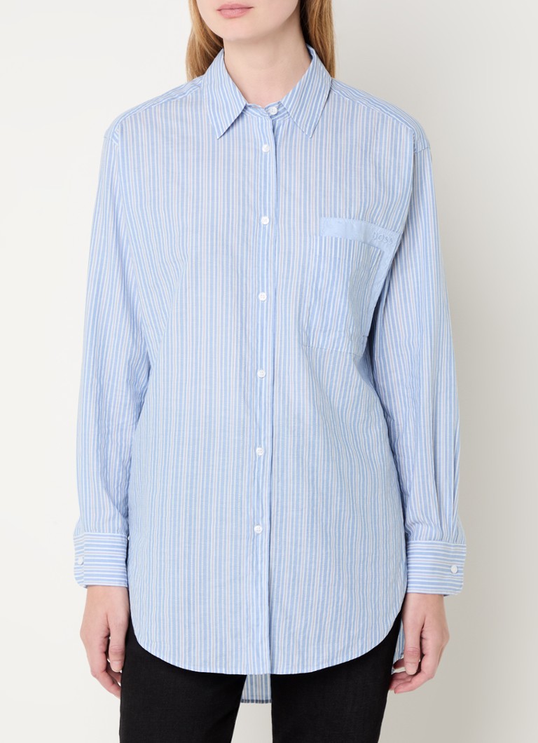 Camicia Bostucci a righe con taschino sul petto di Hugo Boss.