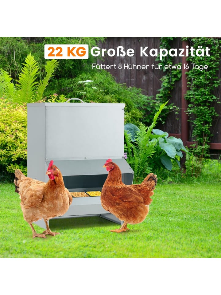 COSTWAY Futterautomat 35x35x54,5cm in Silber günstig kaufen onesize