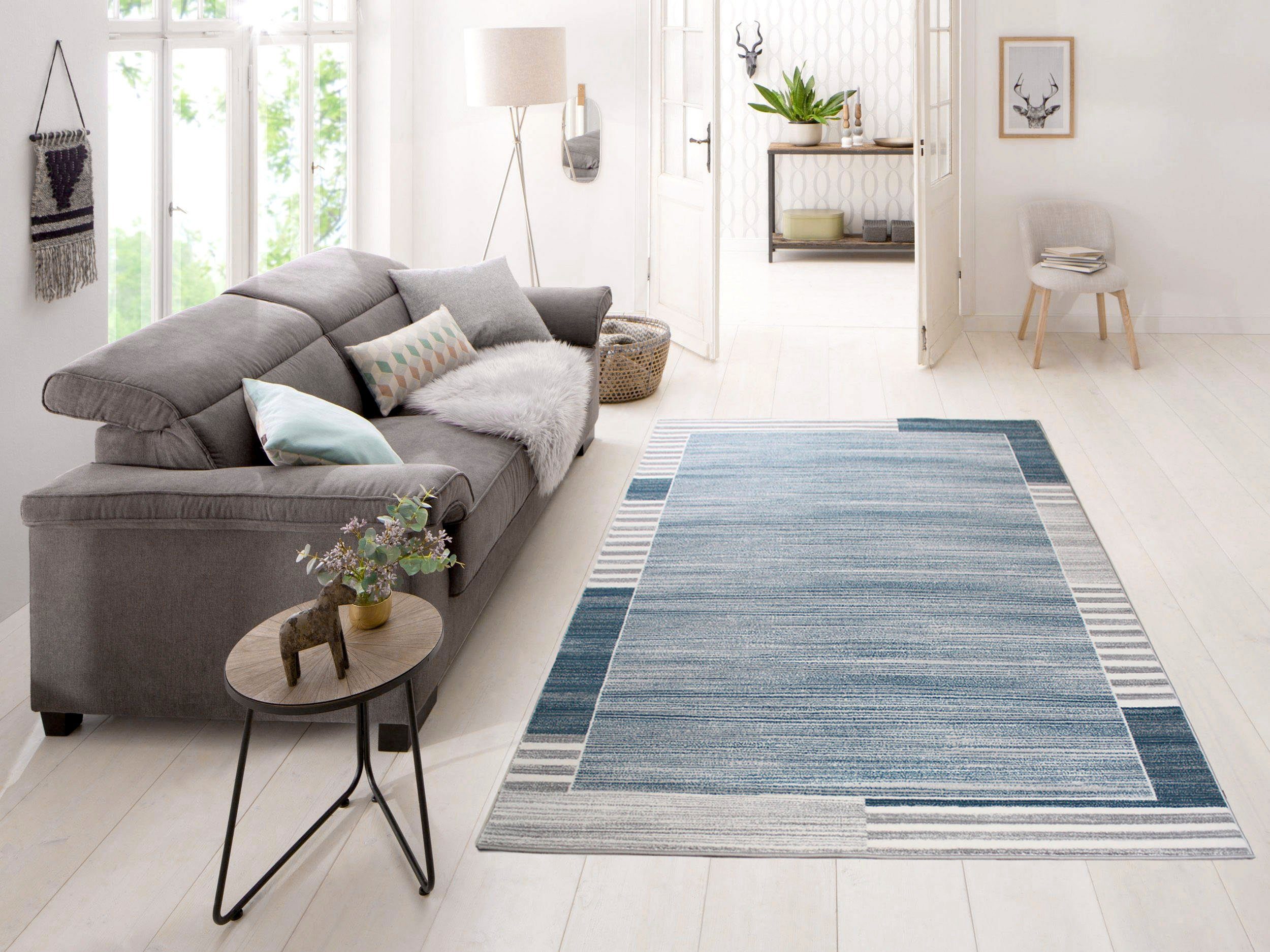 Teppich Madita, my home, rechteckig, Höhe: 24 mm, mit Bordüre, modern, geeignet für Fußbodenheizung