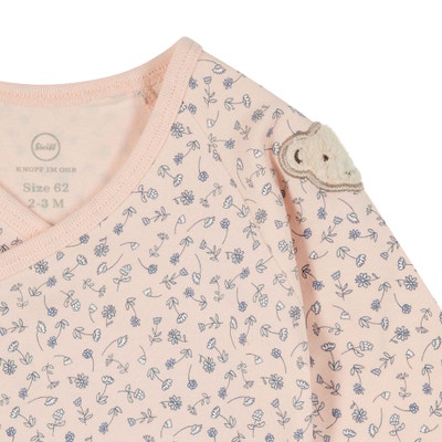 Wickelbody langarm, rosa für Mädchen