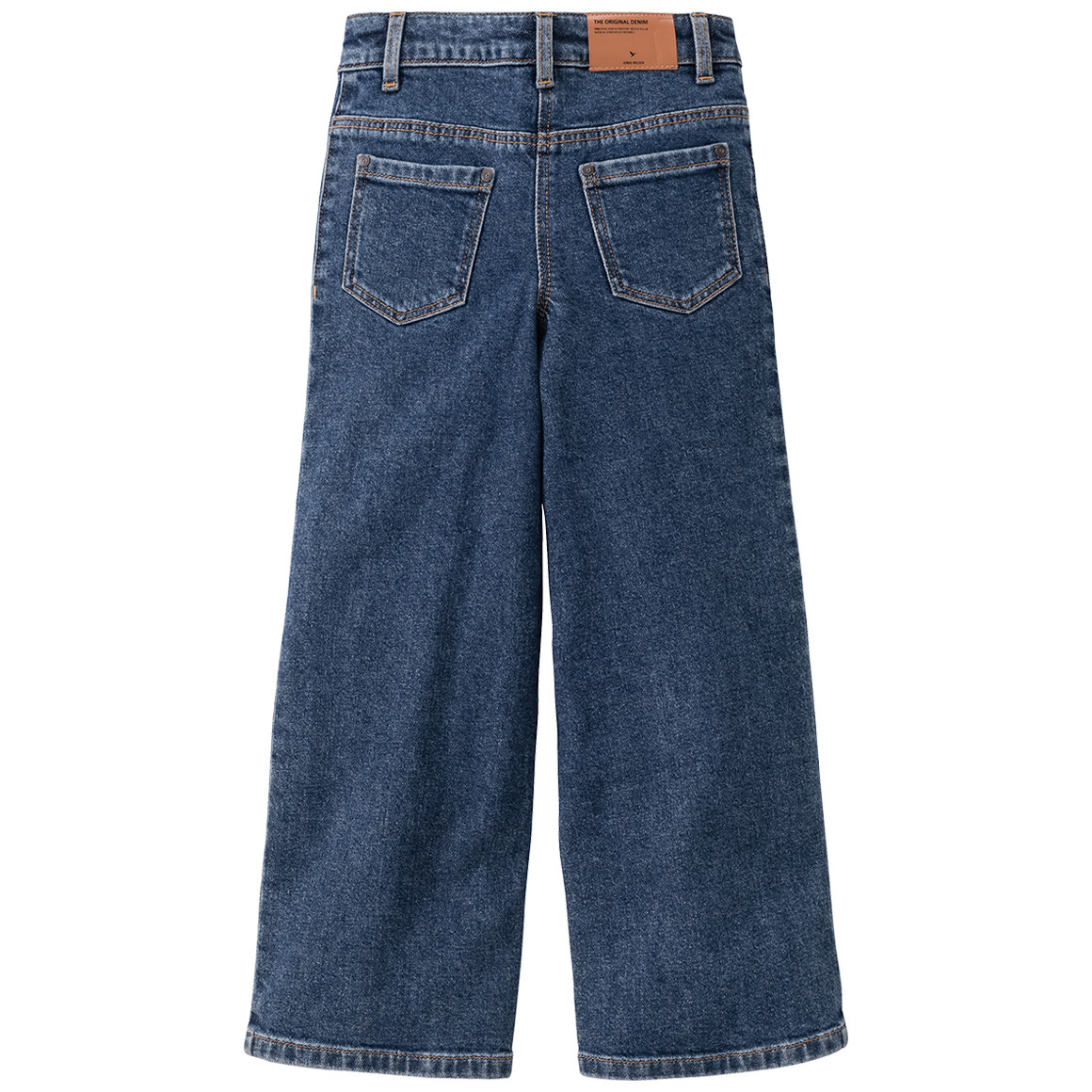 Mädchen Wide-Leg-Jeans mit verstellbarem Bund