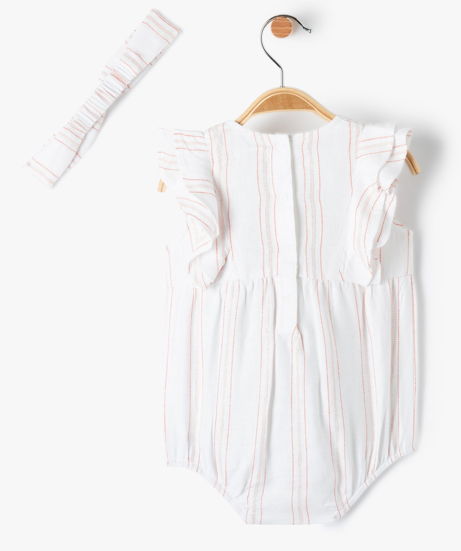 Ensemble bébé fille 2 pièces : combishort et bandeau à c... rose | GEMO