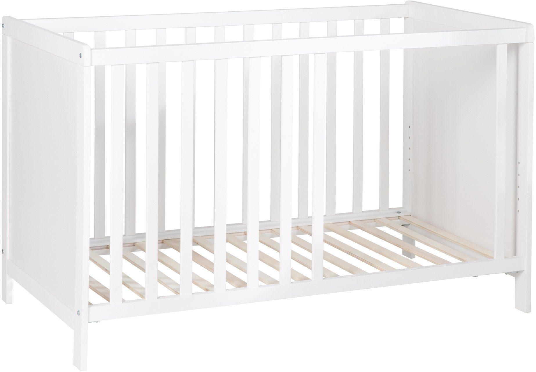 roba® Babybett Multifunktionsbett mit Beistellfunktion, 7-tlg., Lattenrost, Matratze, Nestchen, Bettverkleinerer, Himmel, Himmelstange