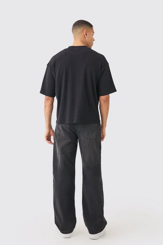 Kastiges Oversize T-Shirt mit Homme-Stickerei