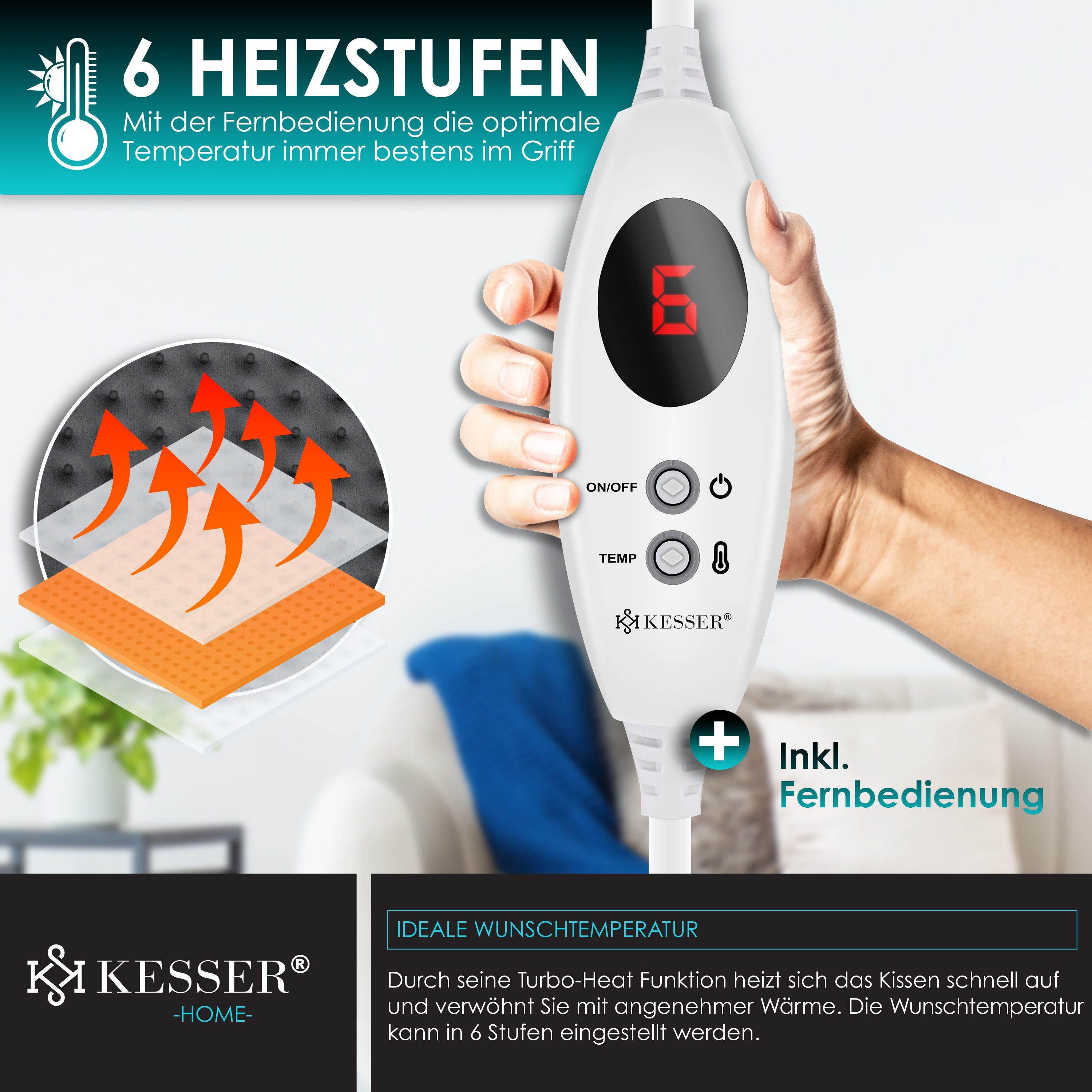 KESSER Heizkissen, Heizkissen mit Abschaltautomatik Elektrische Wärmekissen