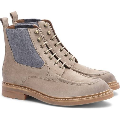 Lottusse Taupe Hirsch Wildlederstiefel
