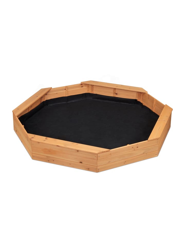 relaxdays Sandkasten in Natur - (B)160 x (H)22,5 x (T)160 cm günstig kaufen onesize