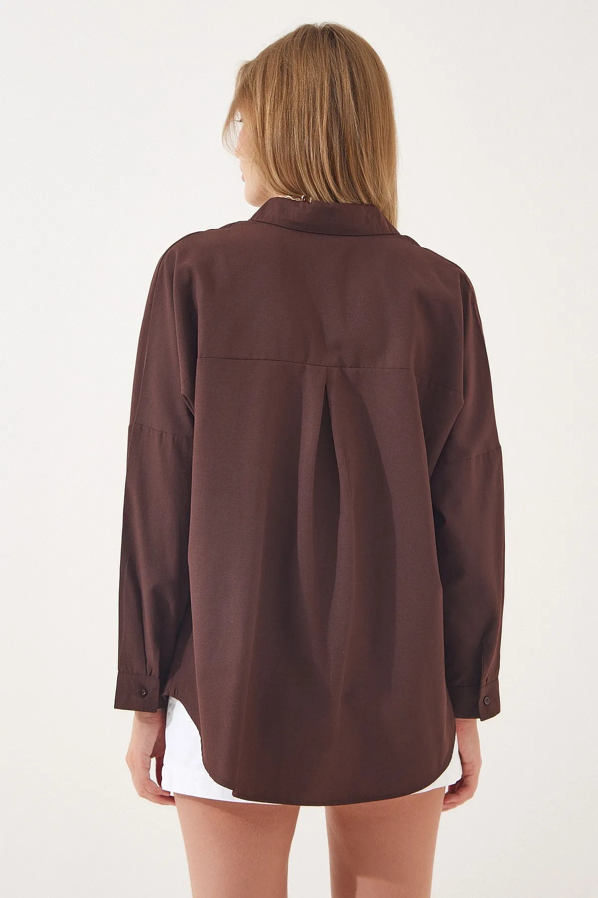 Happiness İstanbul  Hemd - Braun - Oversized