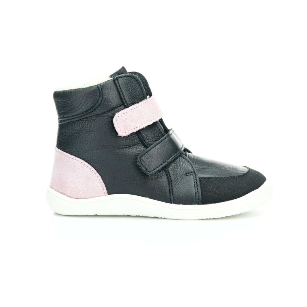 Baby Bare Febo Winter Sparkle Black (mit Membran / Asfaltico) schwarze Barfußstiefeletten