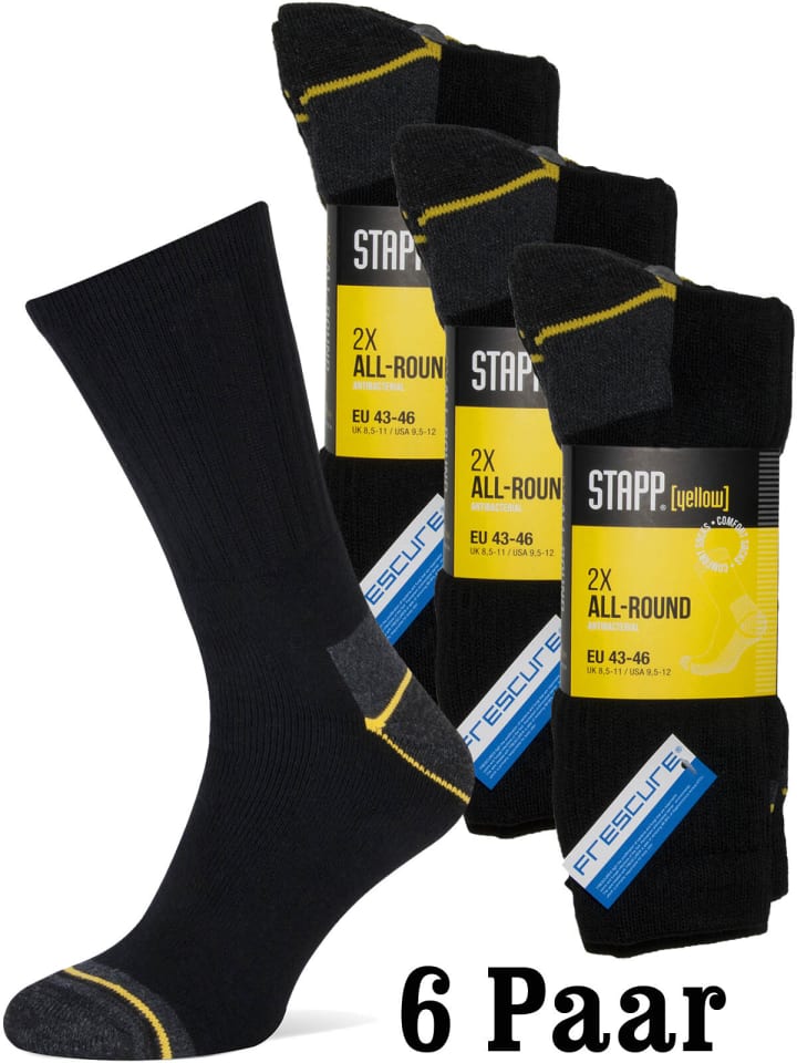 STAPP Socken Yellow Allround 6 Paar 3er Pack in schwarz günstig kaufen