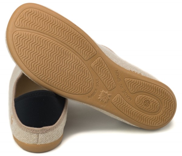 Gottstein ~ Leinen Slipper Slip-On Vegan ~ beige/schwarz