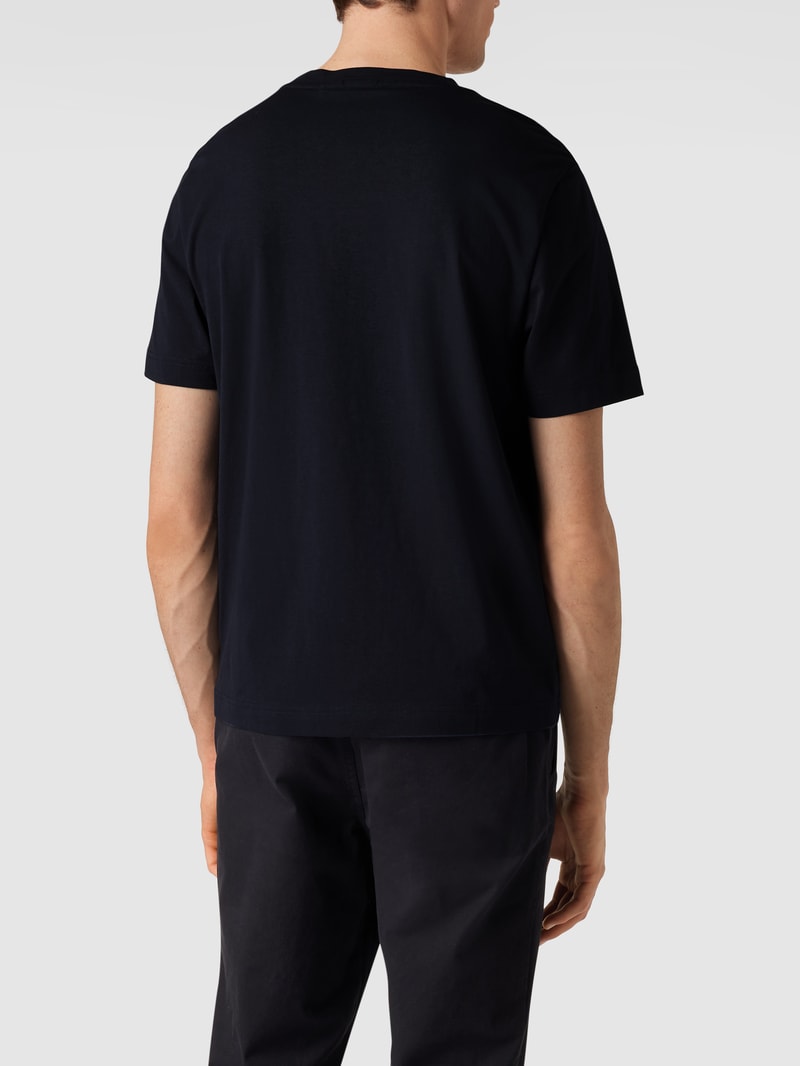 T-Shirt mit Brand-Schriftzug in marineblau