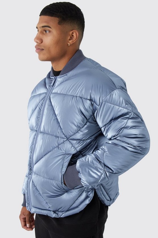 Gesteppte Metallic-Steppjacke