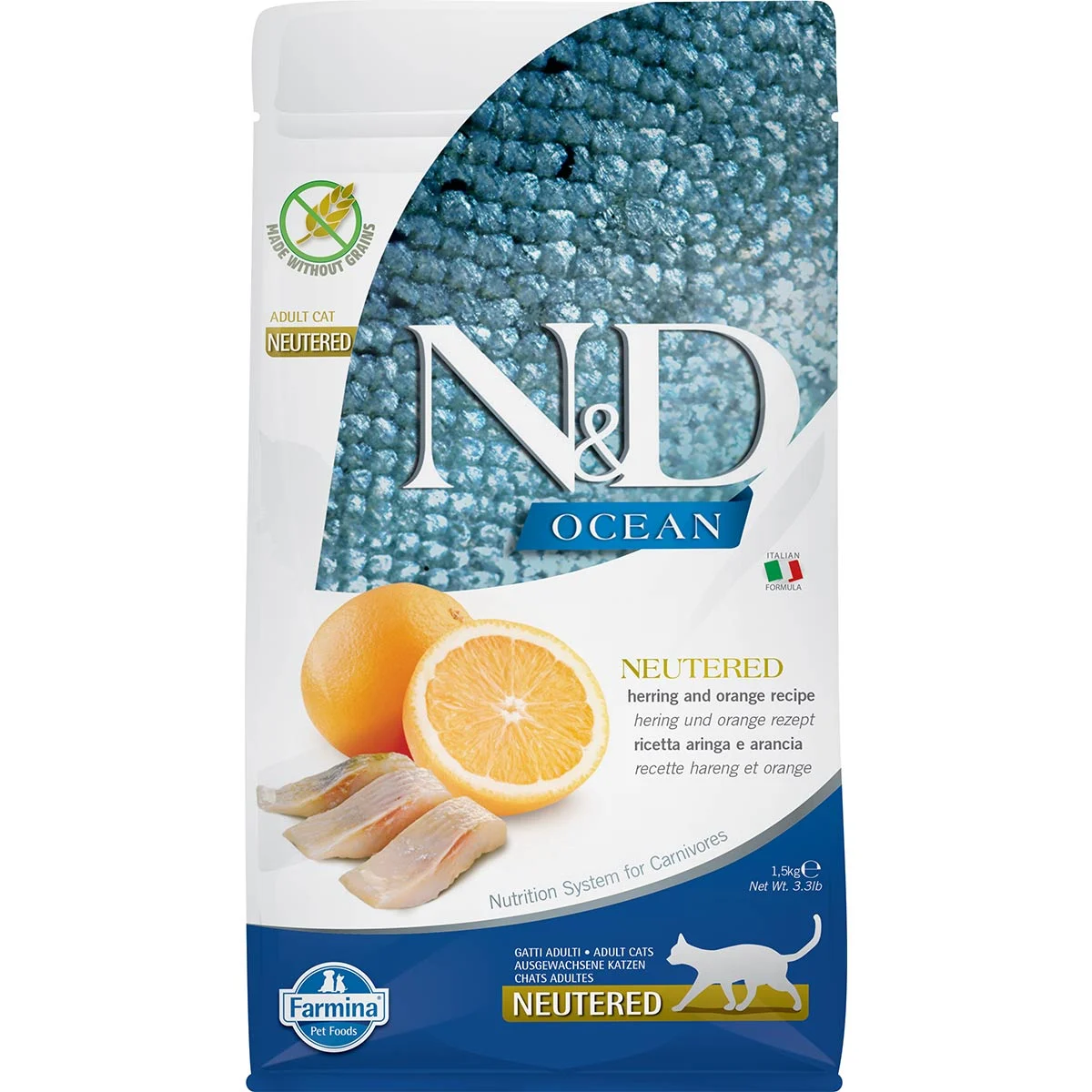 N&D Cat Ocean mit Hering & Orange für kastrierte Katzen