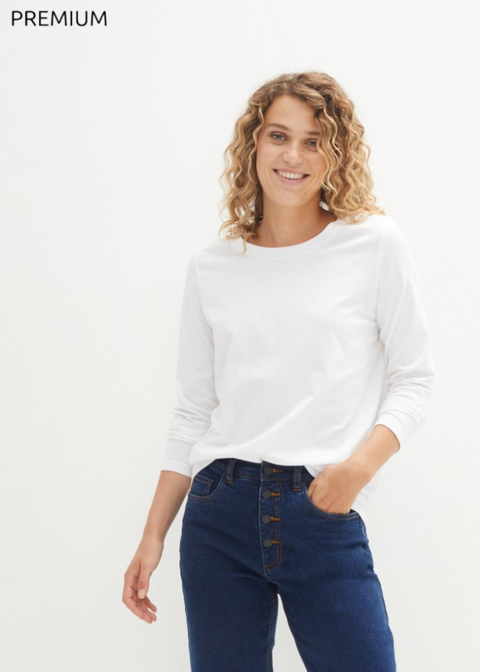 Essential Langarmshirt mit Rundhalsausschnitt, seamless