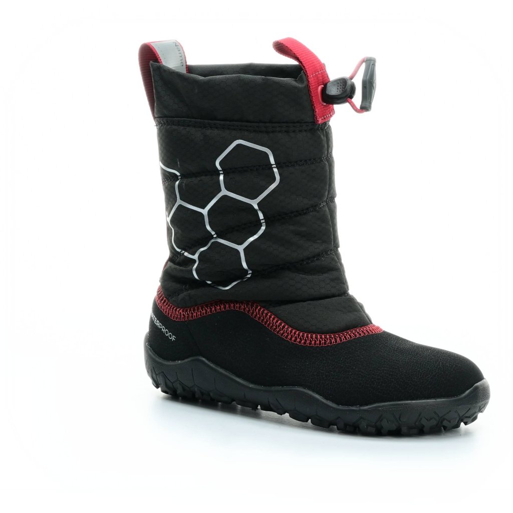 Vivobarefoot Lumi Obsidian/Black Textile schwarze Barfuß-Schneestiefel