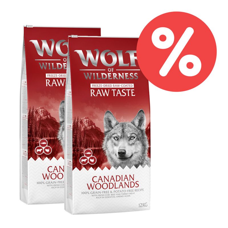 Sparpaket Wolf of Wilderness 'RAW TASTE' 2 x 12 kg