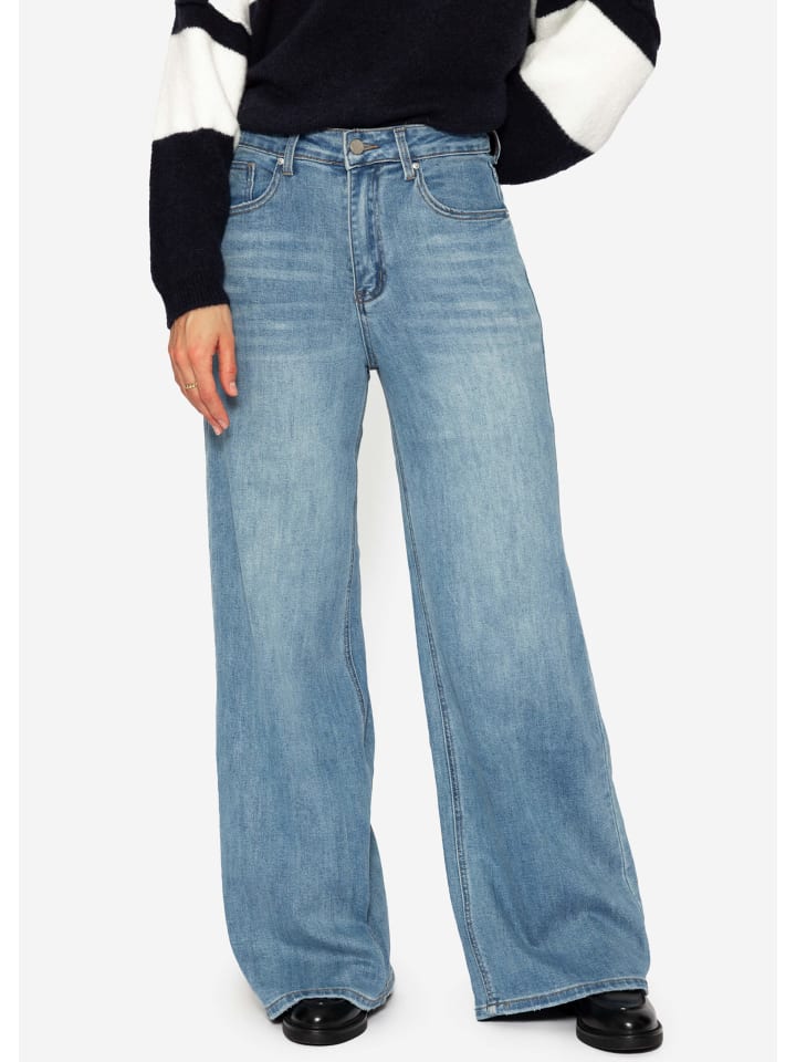 SASSYCLASSY Jeans mit weitem Bein in Blau günstig kaufen