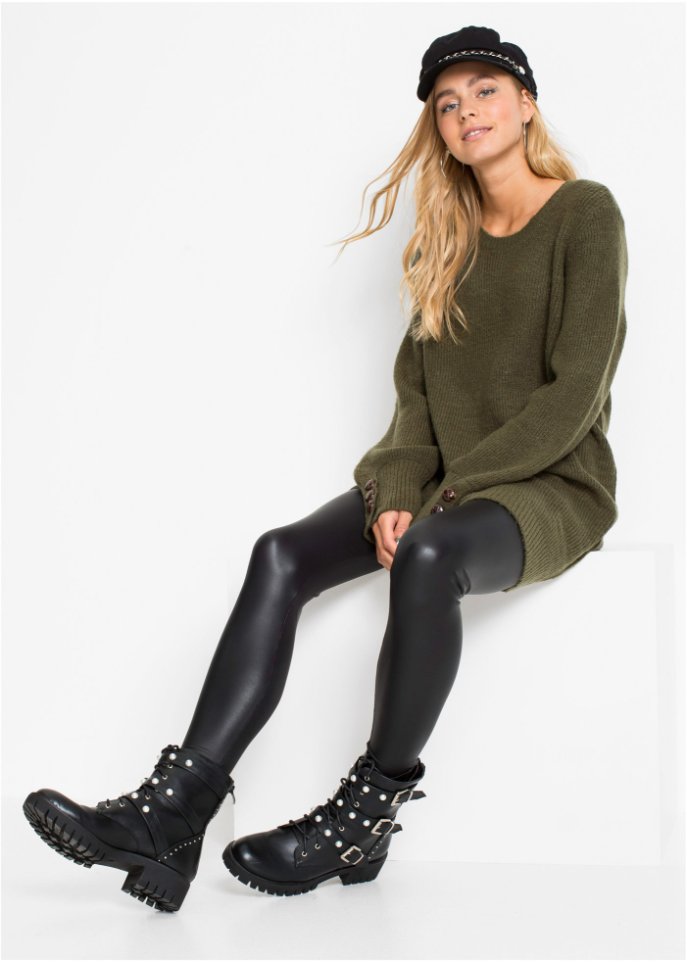Longpullover mit Knöpfen