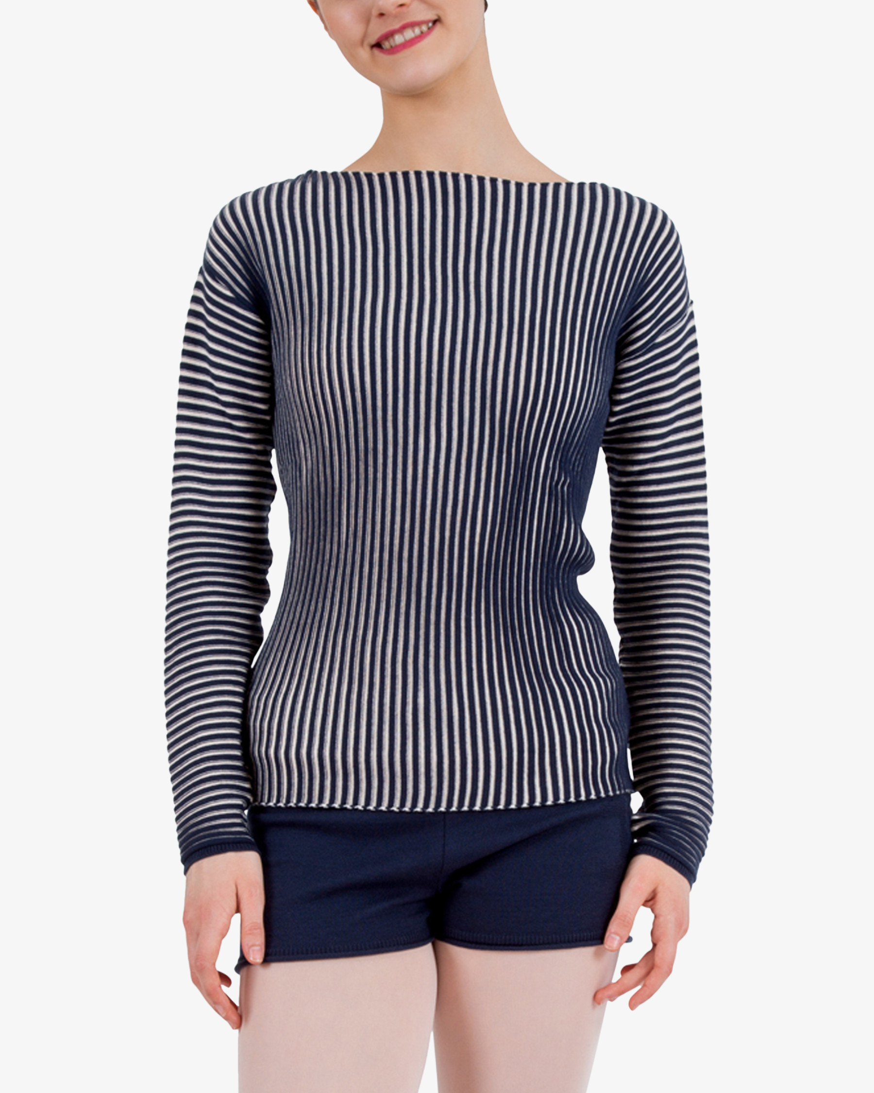 Bicolor rib-knit jumper