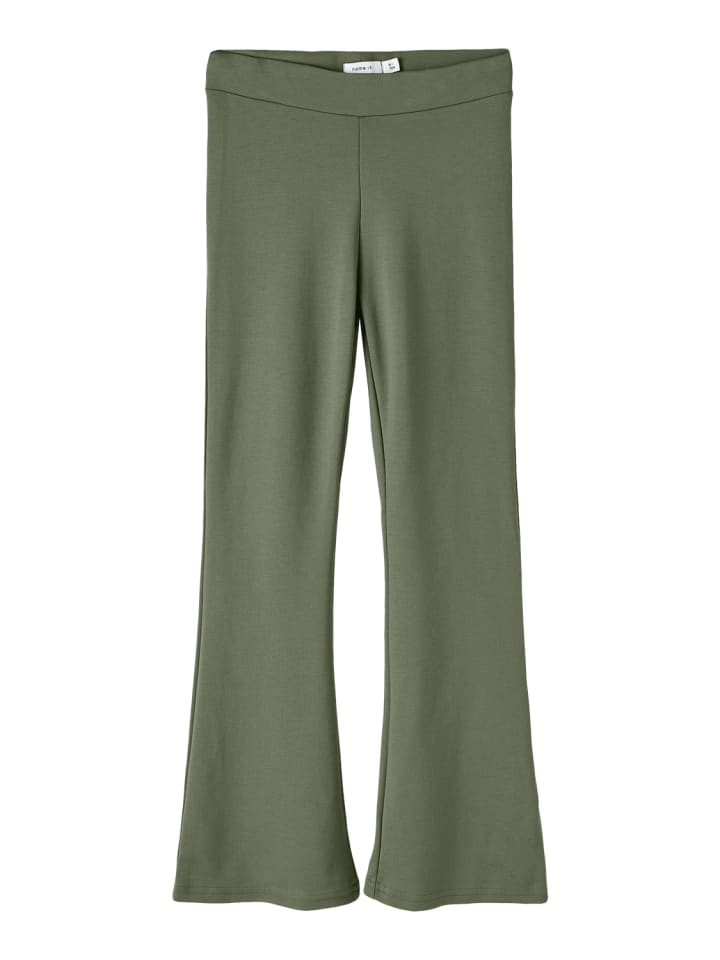 name it Bootcut Stretch Schlag Stoffhose mit Gummizug NKFFRIKKALI in Grün günstig kaufen