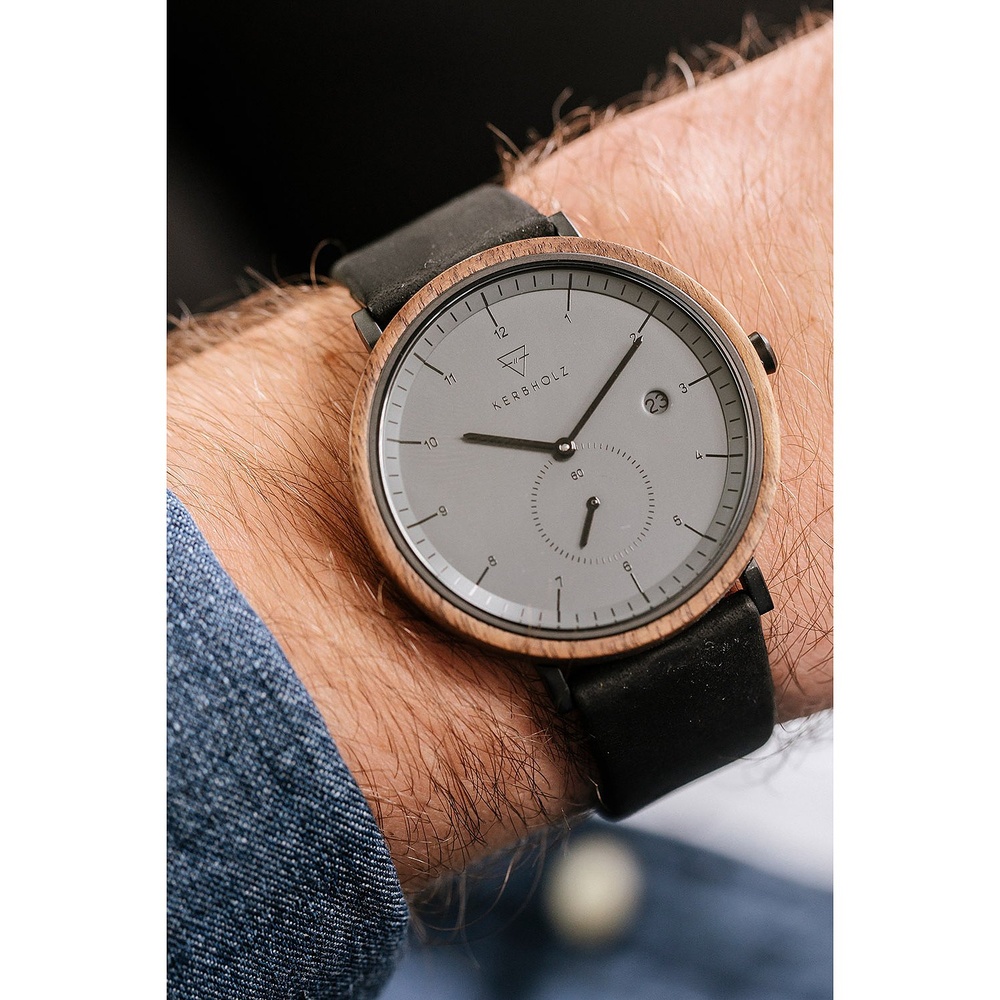 KERBHOLZ Montre pour hommes Bois, Acier inoxydable Montre