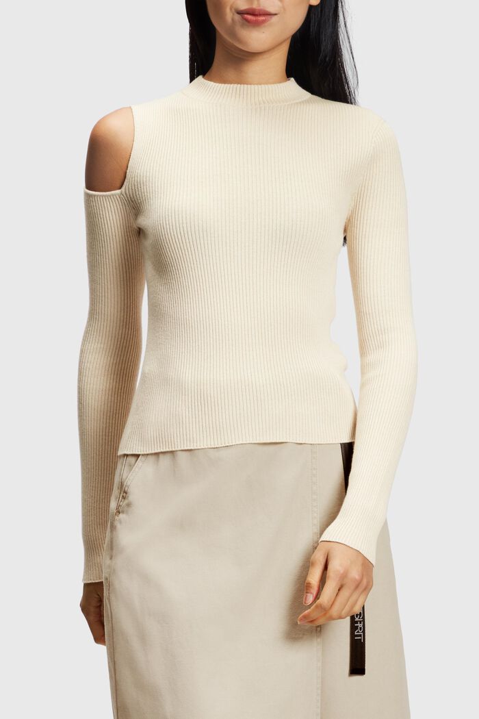 Rippstrickpullover mit Cut-out