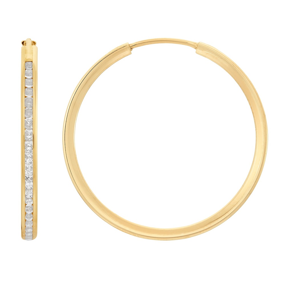 FAVS Créoles 375 Or jaune Boucles d'oreilles