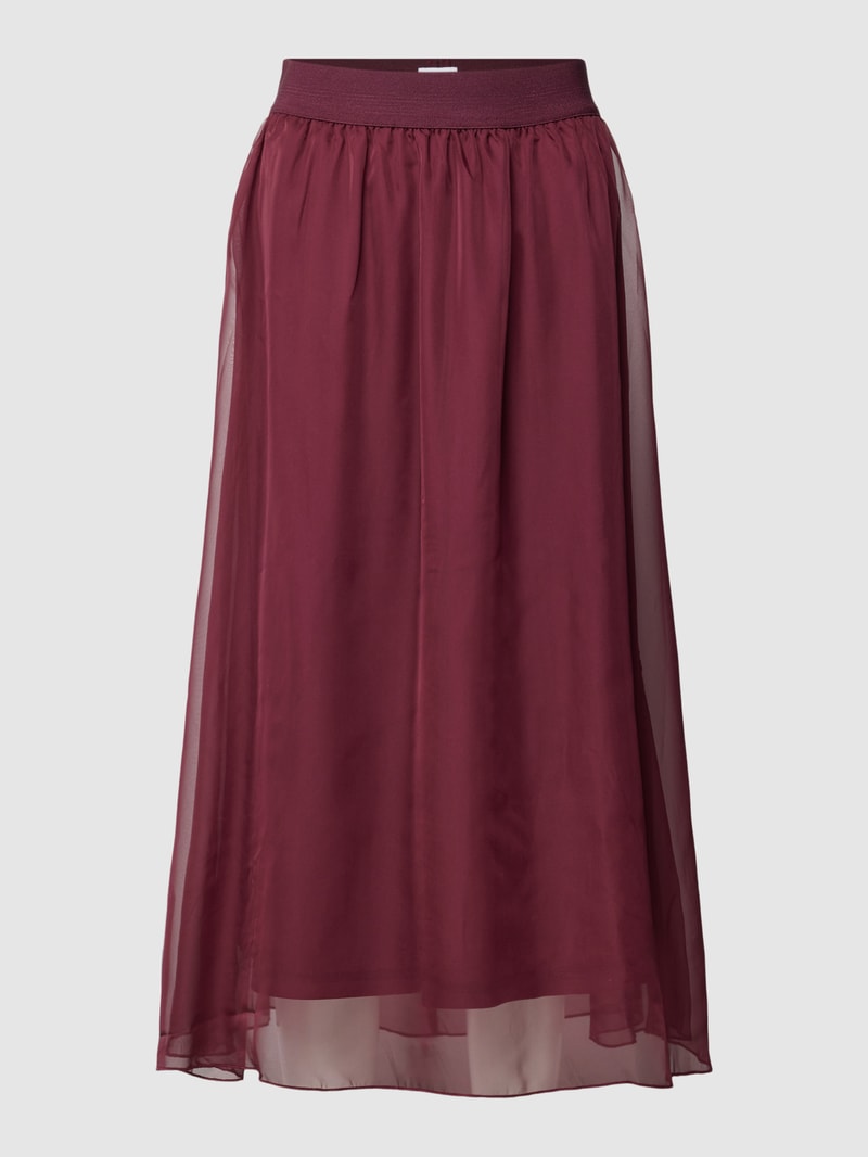 Midirock mit elastischem Bund Modell 'Coral' in bordeaux rot