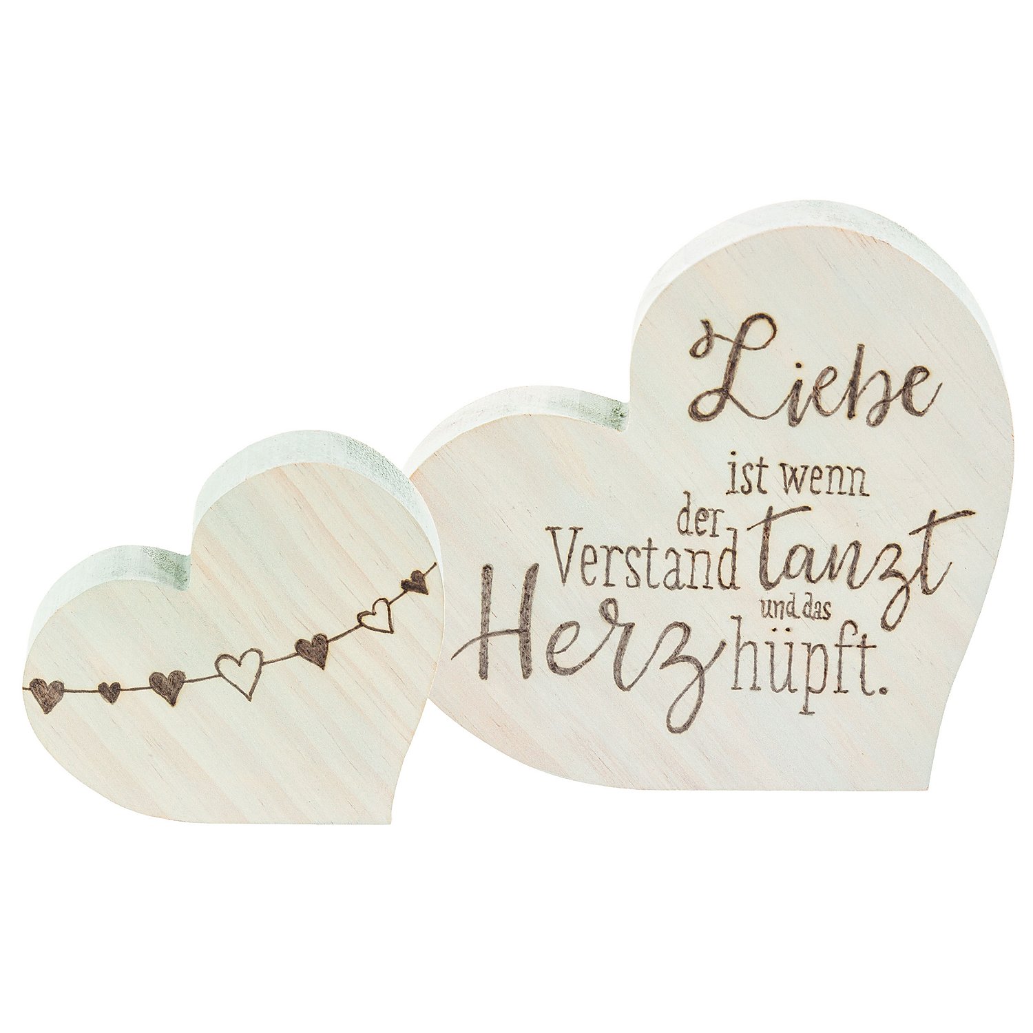 Herzen aus Holz, 2 Stück