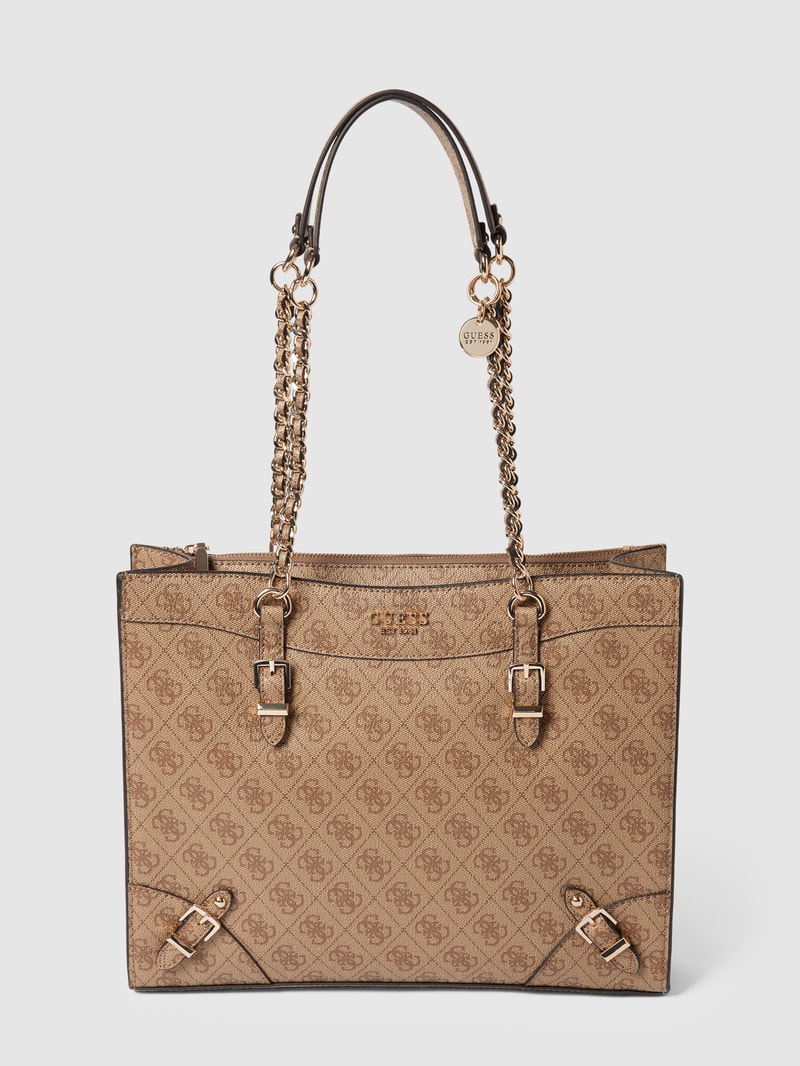 Tote Bag mit Label-Print Modell 'DIDI' in sand