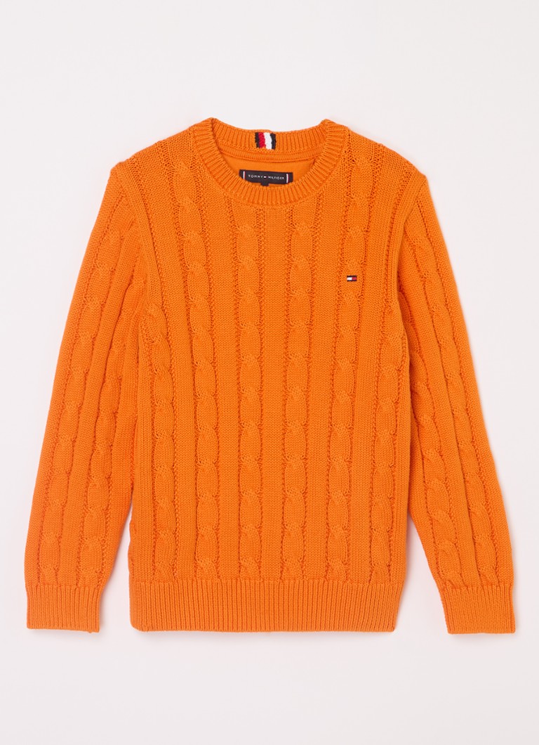 Tommy Hilfiger megztinis su kabelio formos raštu ir logotipu
