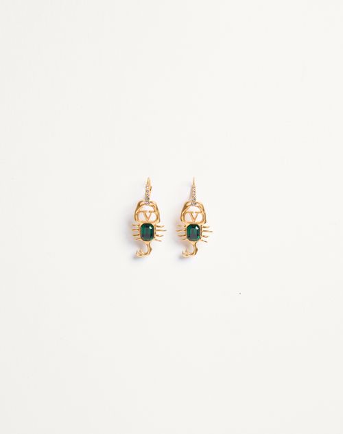 Boucles d'oreilles Gardienne en métal, cristaux et verre