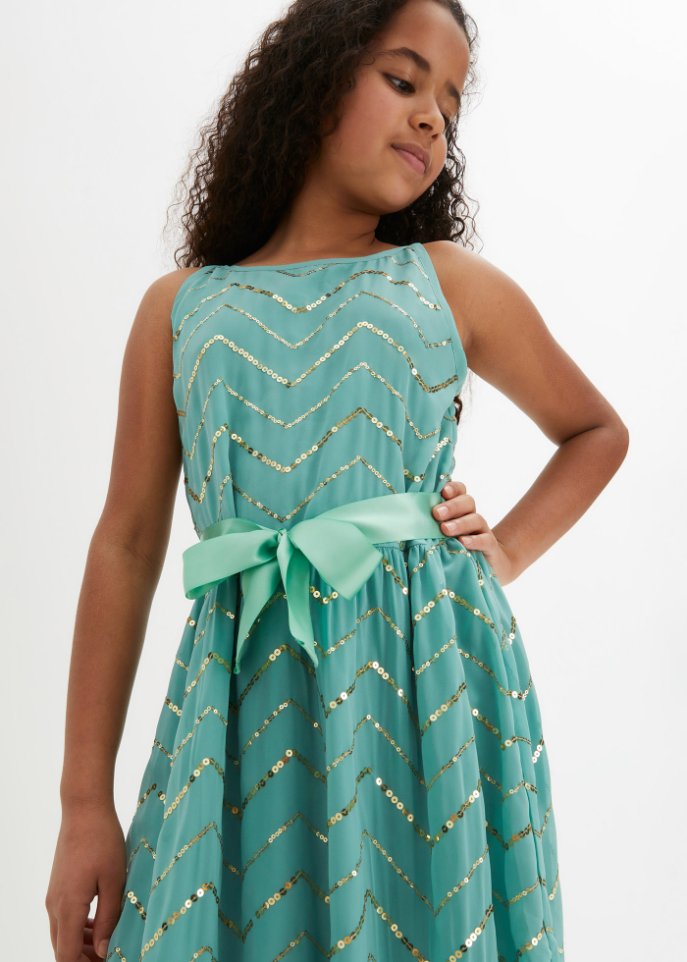 Festliches Mädchen Kleid mit Pailletten