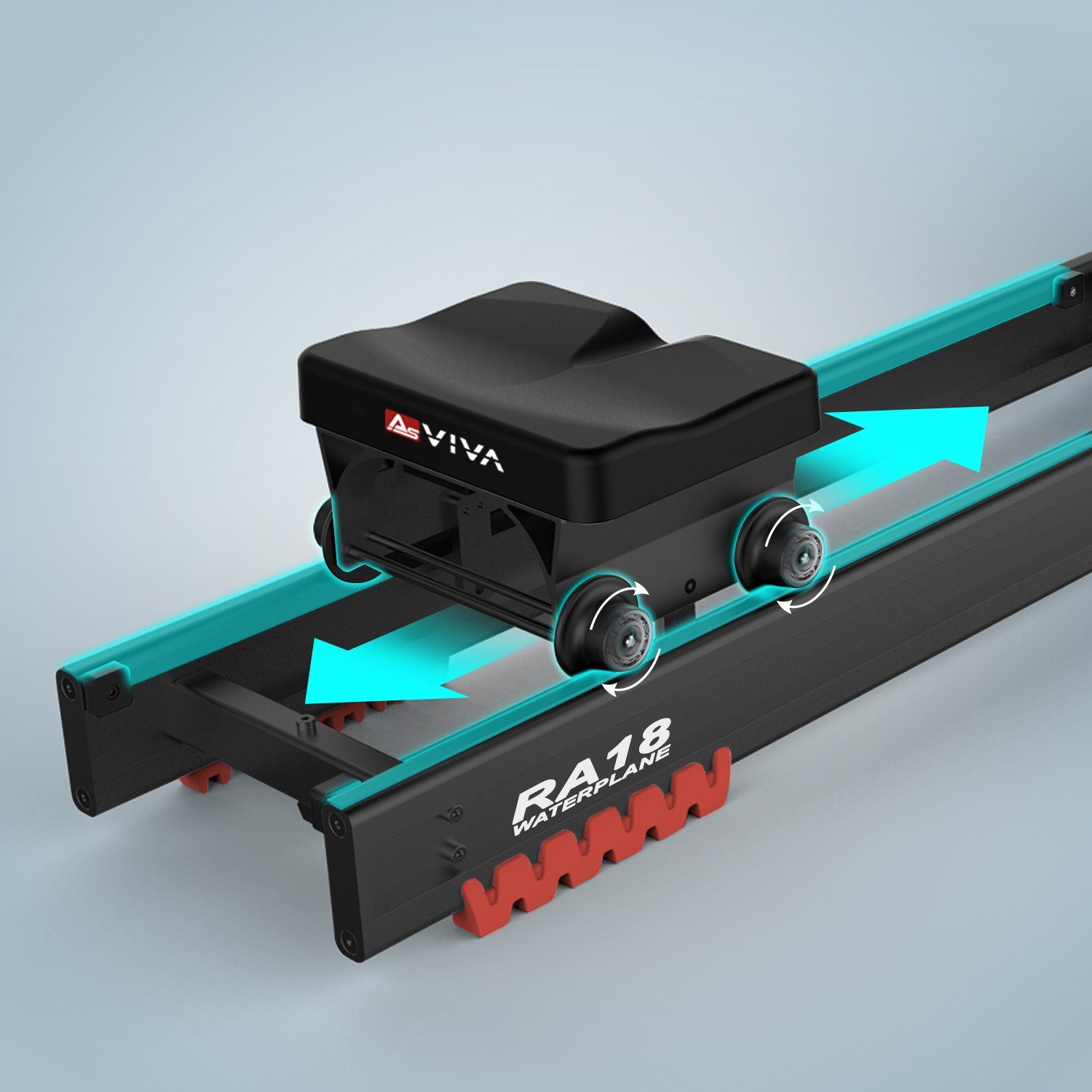 AsVIVA Rudergerät Wasser-Rudergerät AsVIVA RA18 Water Plane Pro, Kinomap kompatibel, Bluetooth für IOS oder Android