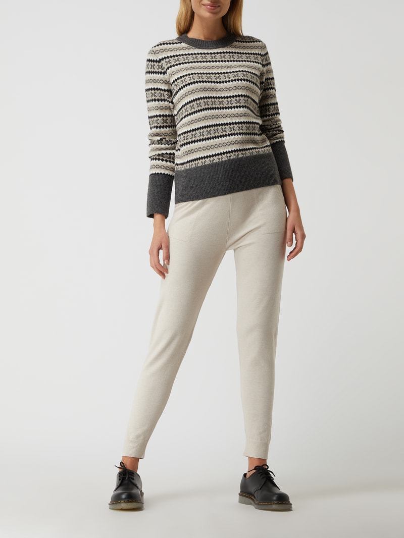 Strickhose aus Viskosemischung in beige meliert