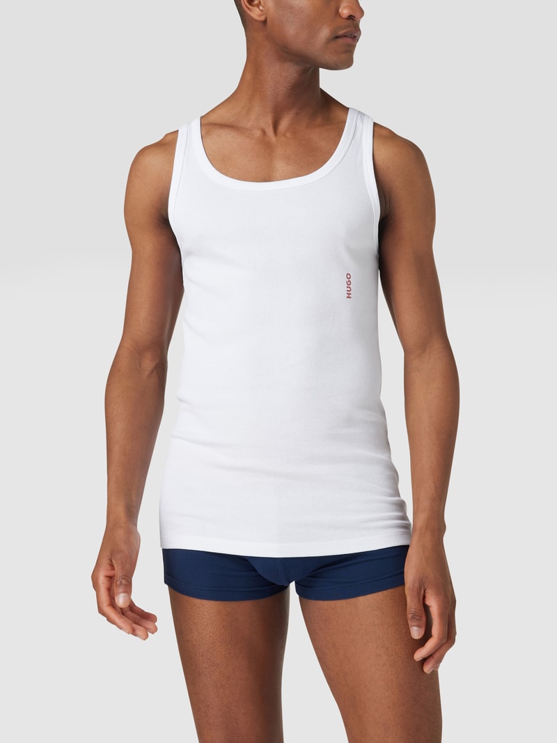 Tanktop mit Label-Print im 2er-Pack in weiß